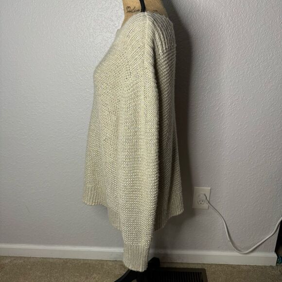 Tommy Bahama Boat Neck Wool Sweater Knit Women Size L Gold Metallic Relaxed Fit - Picture 8 of 9